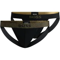 Boss Herren Jockstrap, 2er Pack Jock Strap 2P Gift Schwarz/gold Baumwolle Large