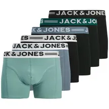JACK & JONES Retro Boxershorts blau/schwarz XXL 6er Pack