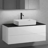 neoro n50 Unterschrank B: 120 cm mit 2 Auszügen, Waschtisch B: 58 cm weiß matt, B: 120.5 BN0065WM+BN0424WH+BN0404C2