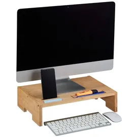 Relaxdays Monitorständer aus Bambus 41 cm Hellbraun