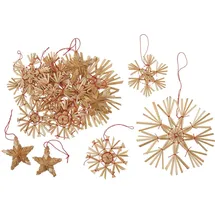 Riffelmacher & Weinberger Strohsterne Sortiment I 4-10 cm 16 Stück Innenbereich Weihnachten Baumschmuck