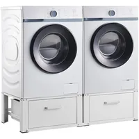 [en.casa] Doppeluntergestell Heyen mit 2 Schubladen, Weiß, 127 x 54 x 31 cm