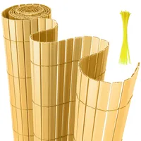 Yakimz PVC Sichtschutzmatte, Sichtschutzzaun Bambus Sichtschutz Balkonsichtschutz, Wetterfest UV-beständig für Garten Balkon und Terrasse, 80 x 600 cm Windschutz, Bambus
