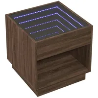 VidaXL Nachttisch mit Infinity-LED Braun Eichen-Optik 50x50x50 cm
