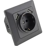 ChiliTec USB-Steckdose Unterputz Grau 2 St.