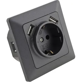 ChiliTec USB-Steckdose Unterputz Grau 2 St.