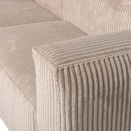 Woood Ecksofa Bean mit Cordbezug, modern und gepolstert, Sand, links, für 3–4 Personen