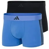 adidas 2P Active Flex Cotton 3 Stripes Low Rise Trunk Schwarz/Blau Baumwolle X-Large Herren