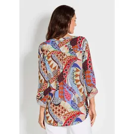 GOLDNER Florale Druckbluse mit V-Ausschnitt bunt 38