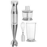 Concept TM4910, Stabmixer mit Zerhacker, Schneebesen und Mischbehälter 1000 W Edelstahl, Weiß - Silber/Weiß