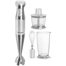 Concept TM4910, Stabmixer mit Zerhacker, Schneebesen und Mischbehälter 1000 W Edelstahl, Weiß - Silber/Weiß