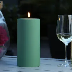 LED Stumpenkerze MIA - Kunststoff - realistische 3D Flamme - H: 20cm - D: 10cm -...