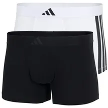 adidas Active Flex Cotton 3 Stripes Boxershorts Schwarz / Weiß L 2er Pack