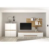 Home Affaire Wohnwand HOME AFFAIRE "City/Giron, moderne Anbauwand, Komplettset in vielen Farben verfügbar", weiß, B:360cm H:180cm T:45cm, Holzwerkstoff, Kastenmöbel-Sets, Wohnwand, enthält ein Lowboard, ein Highboard & ein Wandboard