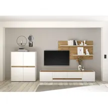 Home Affaire Wohnwand HOME AFFAIRE "City/Giron, moderne Anbauwand, Komplettset in vielen Farben verfügbar", weiß, B:360cm H:180cm T:45cm, Holzwerkstoff, Kastenmöbel-Sets, Wohnwand, enthält ein Lowboard, ein Highboard & ein Wandboard