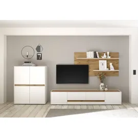 Home Affaire Wohnwand HOME AFFAIRE "City/Giron, moderne Anbauwand, Komplettset in vielen Farben verfügbar", weiß, B:360cm H:180cm T:45cm, Holzwerkstoff, Kastenmöbel-Sets, Wohnwand, enthält ein Lowboard, ein Highboard & ein Wandboard
