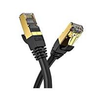 Veetop Cat8 Lan kabel Netzwerkkabel Ethernetkabel Internetkabel Superschnell Flexibel und Robust mit Vergoldetem RJ45 (Schwarz, 20m)