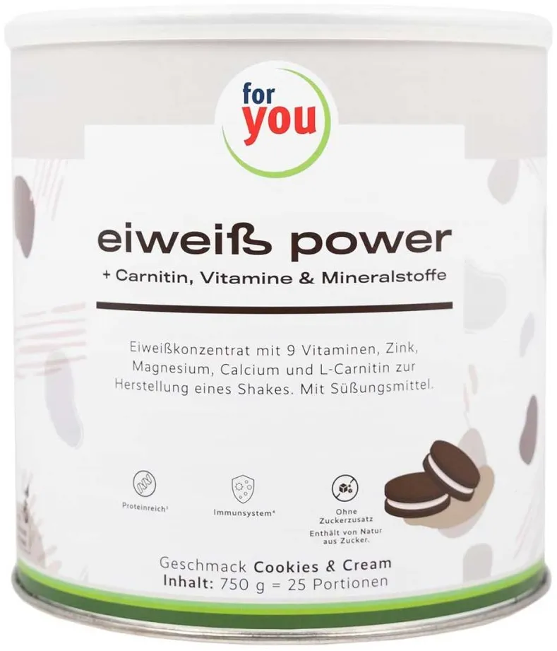 For You Eiweiß Power Cookies & Cream Pulver