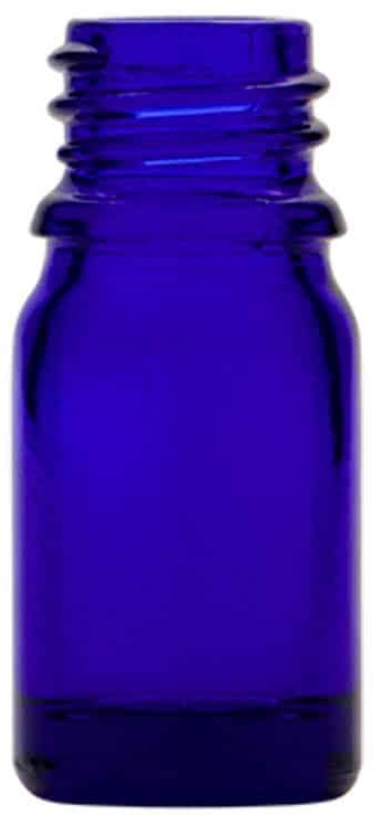 Flacon pharmaceutique 5 ml , verre, bleu roi, col : DIN 18