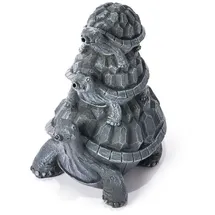 esotec Wasserspeier Schildkröten Trio, Einzelfigur mit Schlauch Polyresin 100776