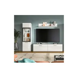 Möbel Kraft Wohnkombination ¦ weiß ¦ Maße (cm): B: 220 H: 160