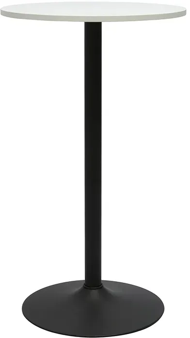 Hochwertiger runder weiß-schwarzer Design-Hochtisch D60 cm CALISTA
