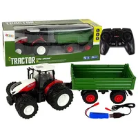 LeanToys RC-Anhänger Traktor mit Anhänger CH RTR Rot/Grün (1:24)