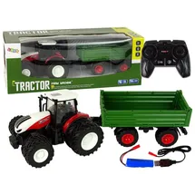 LeanToys RC-Anhänger Traktor mit Anhänger CH RTR Rot/Grün (1:24)
