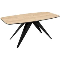 Mirjan24 Tisch, Eiche, Schwarz, Rechteckig,Rechteckig, 160x76x80 cm, Esszimmer, Tische,