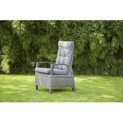 HARTMAN Exklusivmodell Lunar Dining-Sessel, Grau, Aluminium & Polyrattan, 69x60x112 cm, Kissen Inklusive, stufenlos verstellbar