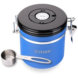 Schramm Kaffeedose Schramm® Kaffeedose 1200 ml in 10 Farben mit Dosierlöffel Höhe: 12cm Kaffeedosen Kaffeebehälter aus Edelstahl blau