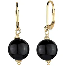 Elli Ohrhänger Onyx Schwarz 925 Sterling Silber vergoldet