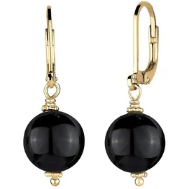 Elli Ohrhänger Onyx Schwarz 925 Sterling Silber vergoldet