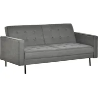 HOMCOM Schlafsofa 3-Sitzer mit Schlaffunktion und verstellbarem Winkel, Vintage Design aus Eukalyptusholz und Baumwolle in Grau   Aosom.de