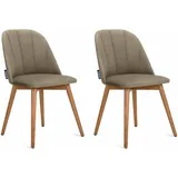Konsimo - bakeri Esszimmerstuhle (2-tlg), beige / Eiche hell