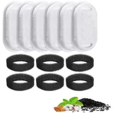Yeenao Katzenbrunnen Filter,12 Stück Filter Katzenbrunnen,6 Stück Kohlefilter Und 6 Stück Schaumfilter,Ersatzfilter für Trinkbrunnen,Filter für Katzenbrunnen,Katzen Trinkbrunnen Filter 3.2L /2L