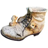 Aspinaworld Gartenfigur Eichhörnchen Gartendeko Pflanzschuh 12 cm – Pflanzkübel Polyresin, Übertopf Polyresin für Terrasse