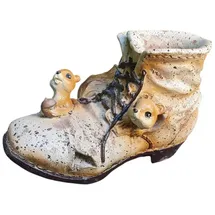 Aspinaworld Gartenfigur Eichhörnchen Gartendeko Pflanzschuh 12 cm – Pflanzkübel Polyresin, Übertopf Polyresin für Terrasse