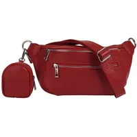 Samantha look Gürteltasche echt Leder, Made in Italy, rot