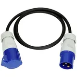 Max Hauri 163894 Strom Verlängerungskabel Blau, Schwarz 1.5 m H07RN-F 3G 1,5 mm2 Ölbeständig, uv-b