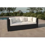 OUTFLEXX Dreisitzer-Sofa, creme/weiß, schwarz, Polyrattan, 210x85x70cm, inkl. Polster + wasserfeste Kissenbox