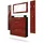Vladon Malea Garderobe 180x180x23 cm Schwarz matt/Bordeaux Hochglanz