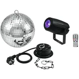 Eurolite Set Spiegelkugel 20cm mit Motor + LED PST-5 QCL Spot sw