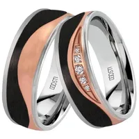 DOOSTI Trauring Schmuck Geschenk Edelstahl Trauring Ehering Partnerring LIEBE, wahlweise mit oder ohne Zirkonia goldfarben|schwarz 56