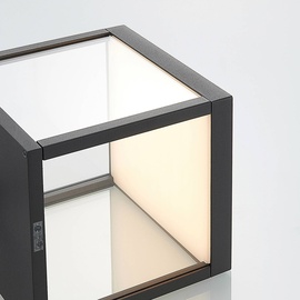 LUCANDE LED-Außenwandleuchte Cube, graphit, mit Sensor