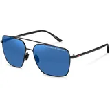 Porsche Design P8974 Sonnenbrille - Black / Black - Blue/Mirror Blue/CAT3