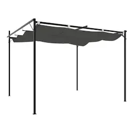vidaXL Pergola mit Schiebedach 2,95 x 2,92 m Grau/Schwarz