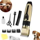 Pet Hundeschermaschine Profi, Elektrische Schermaschine Hundetrimmer Kit mit 4 Führungskämmen Barttrimmer Tierhaarschneider,Leise Elektrische Haarschneider Dog Grooming Hair Clipper für Hunde Katzen