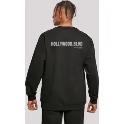 Kapuzenpullover F4NT4STIC "Hollywood blvd CREW", Herren, Gr. L, schwarz, Obermaterial: 50% Baumwolle, 50% Polyester, casual, relaxed fit, Rundhals, Langarm, Pullover, Print