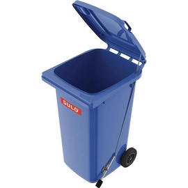 SULO Müllgroßbehälter 120l HDPE blau fahrbar,m.Fußpedal SULO